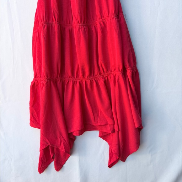 Monteau Cherry Red Cut-Out Tiered Midi Dress | size Small - Picture 5 of 9
